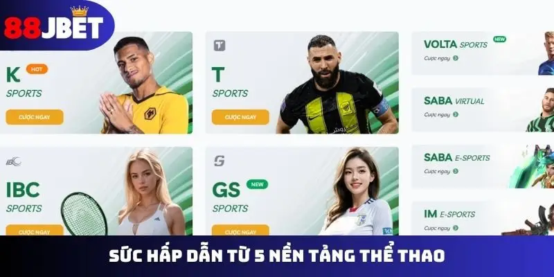 Sức hấp dẫn từ 5 nền tảng chơi thể thao
